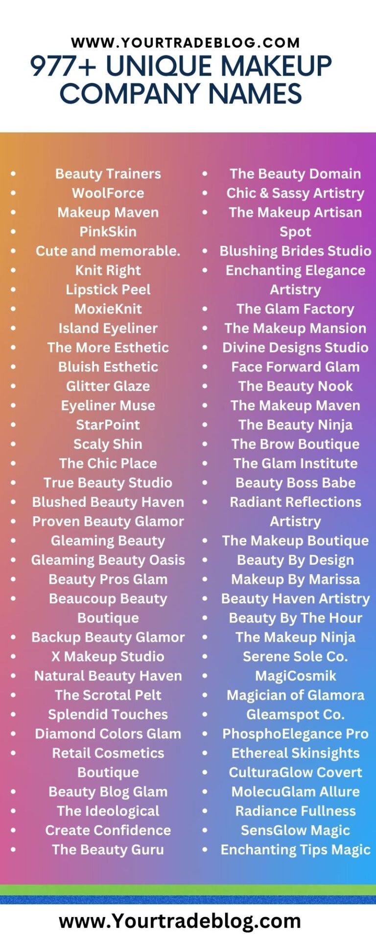 774+ Catchy Makeup Business Name Ideas: Beauty Salon Names