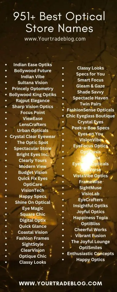 (773+) Catchy Optical Shop Names Ideas: Eyewear Shop Names